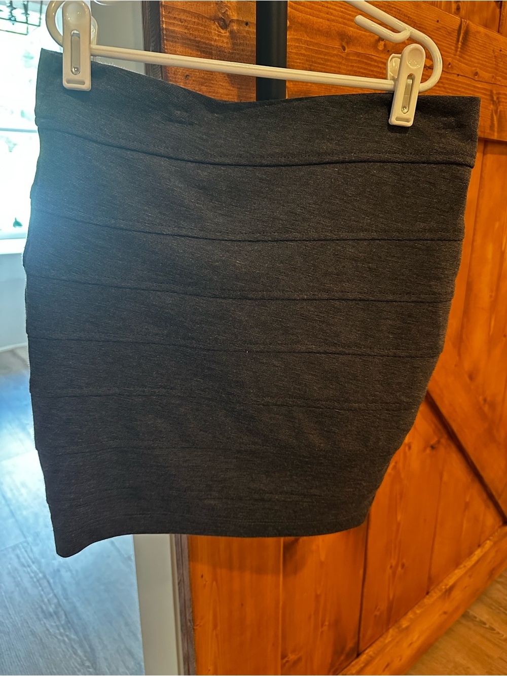 Charlotte Russe Charcoal Gray Bandage-Style Mini Skirt
